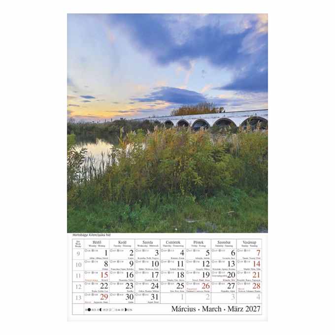 Falinaptár CSG 210x320mm álló Magyar tájak 2027
