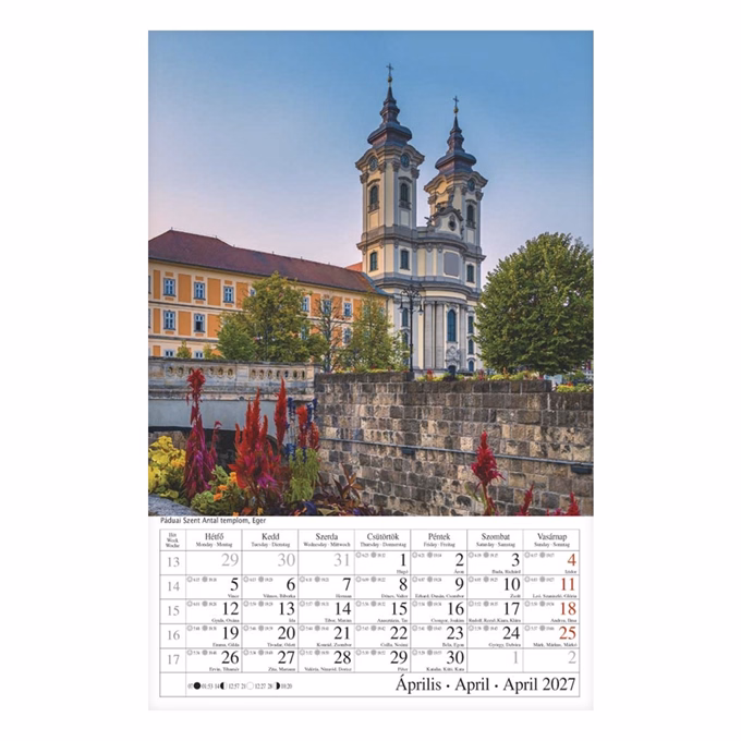Falinaptár CSG 210x320mm álló Magyar városok 2027