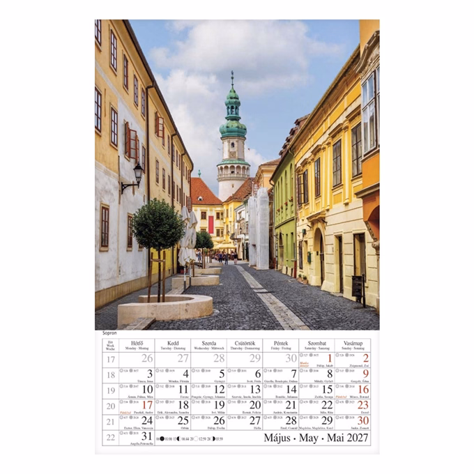 Falinaptár CSG 210x320mm álló Magyar városok 2027