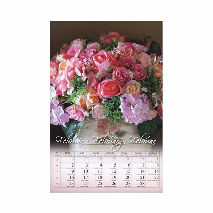 Falinaptár CSG 210x320mm álló Virág 2026.
