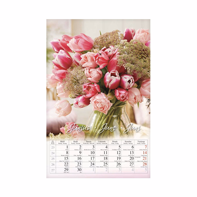 Falinaptár CSG 210x320mm álló Virág 2026.