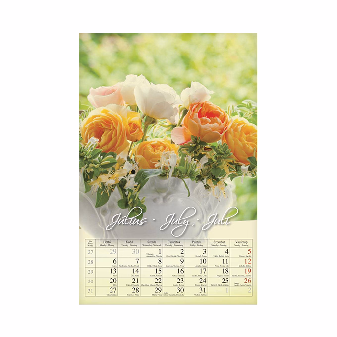 Falinaptár CSG 210x320mm álló Virág 2026.