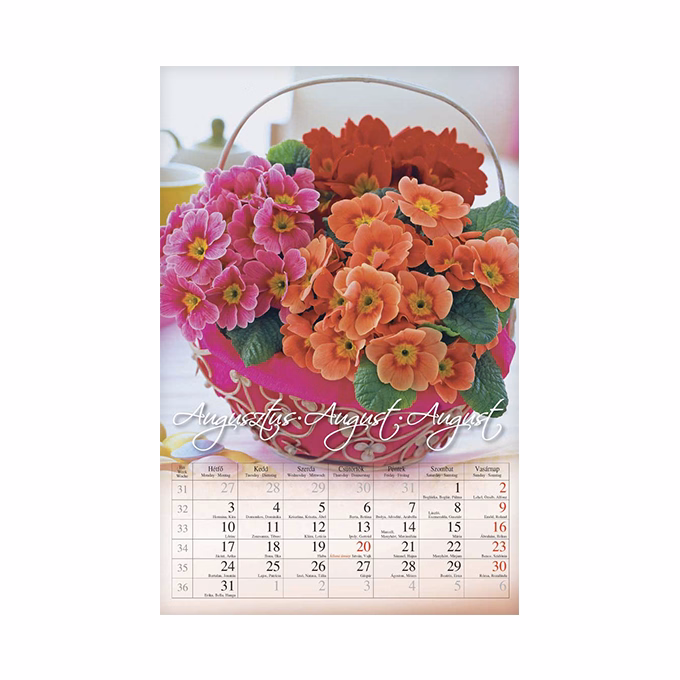 Falinaptár CSG 210x320mm álló Virág 2026.