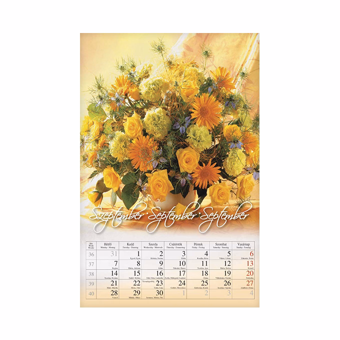 Falinaptár CSG 210x320mm álló Virág 2026.