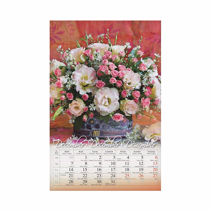 Falinaptár CSG 210x320mm álló Virág 2026.