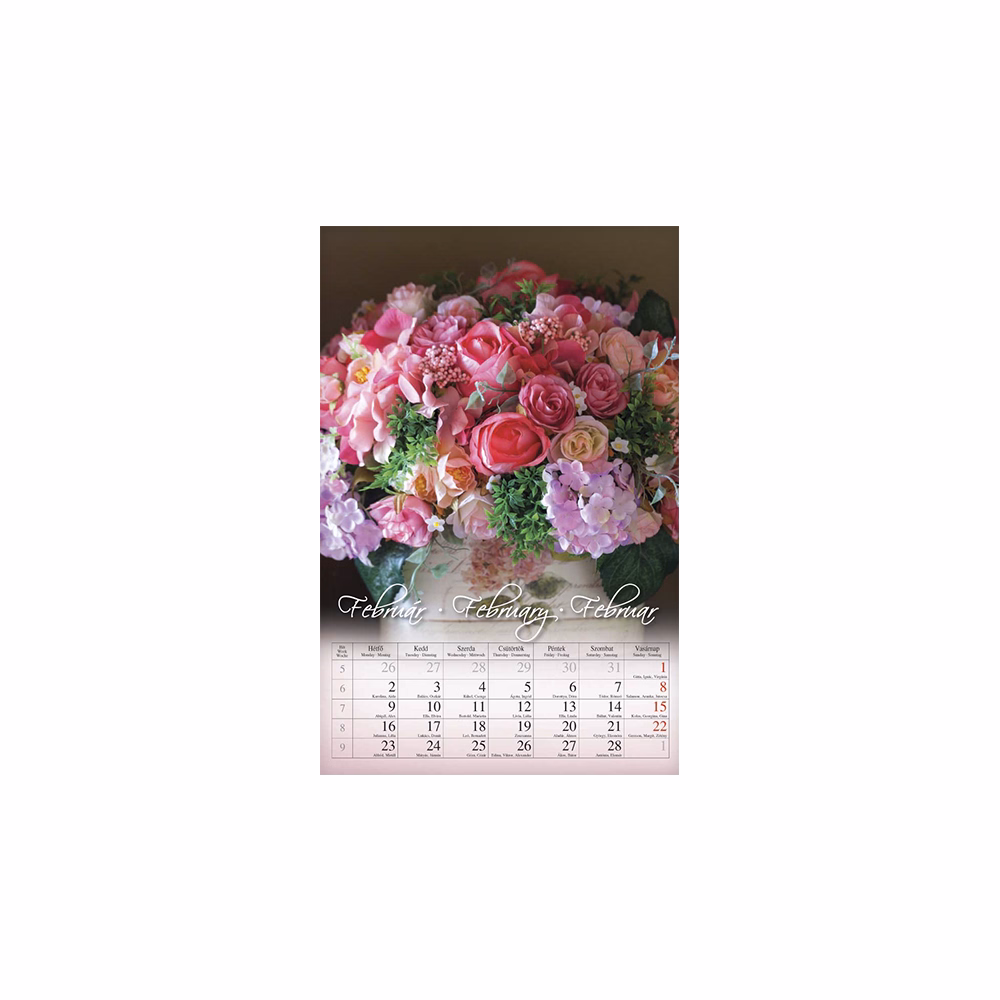 Falinaptár CSG 210x320mm álló Virág 2026.