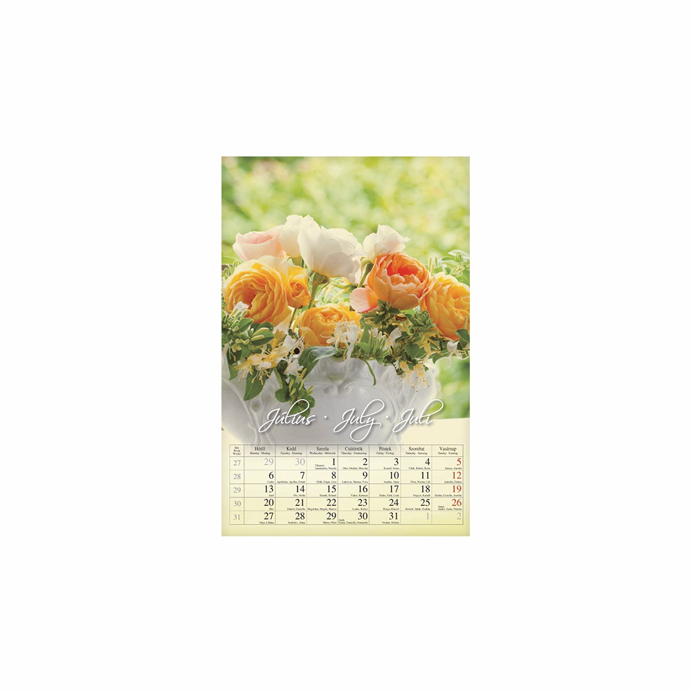 Falinaptár CSG 210x320mm álló Virág 2026.