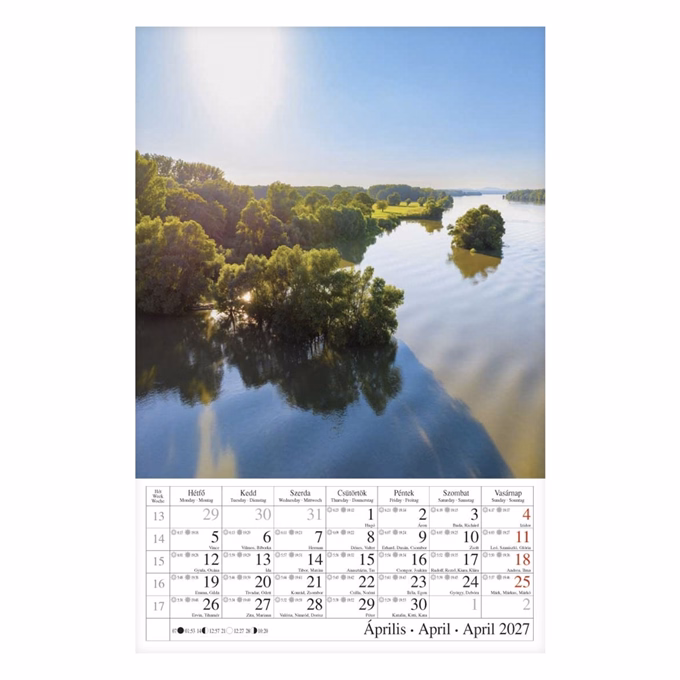 Falinaptár CSG 210x320mm álló Vizeink világa 2027