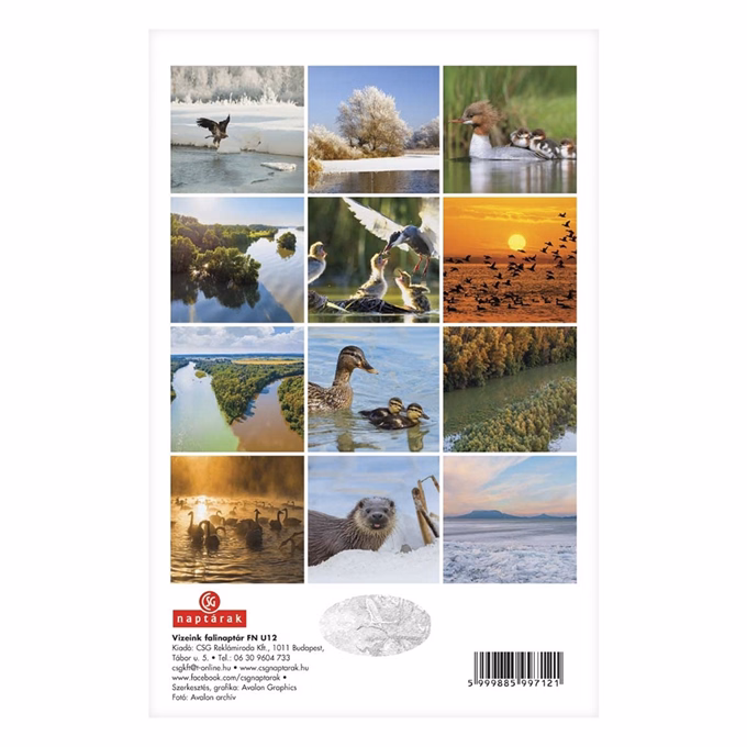Falinaptár CSG 210x320mm álló Vizeink világa 2027