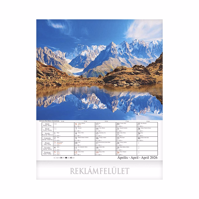 Falinaptár CSG 300x340mm álló Alpok 2026.