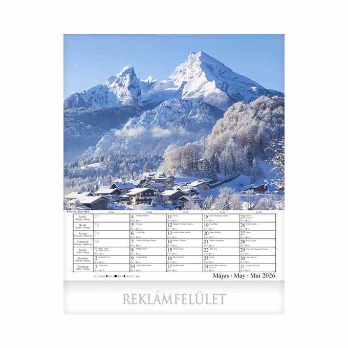 Falinaptár CSG 300x340mm álló Alpok 2026.