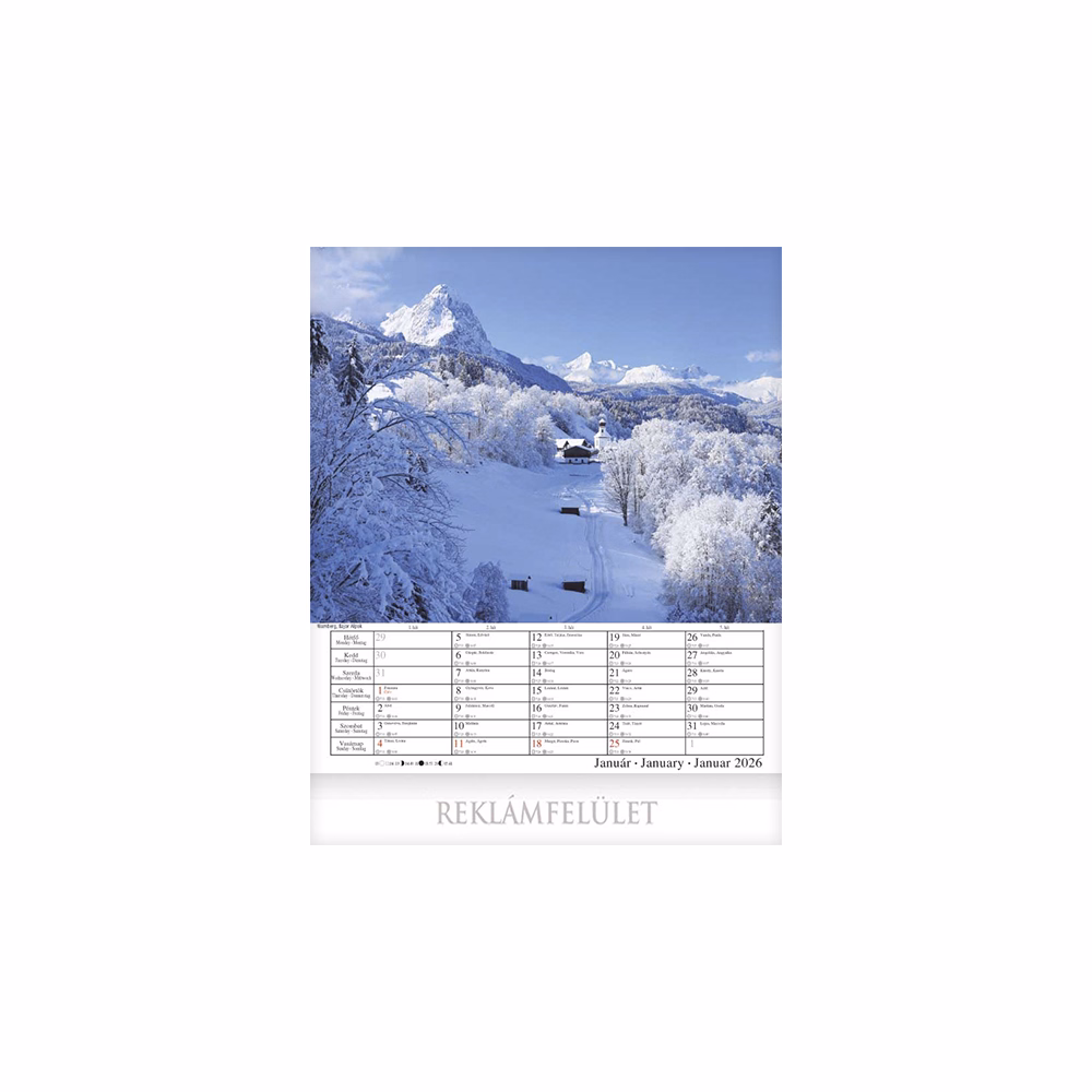 Falinaptár CSG 300x340mm álló Alpok 2026.