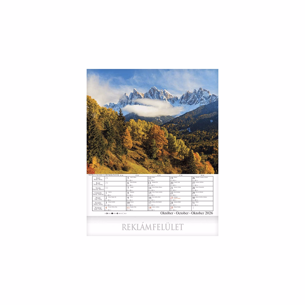 Falinaptár CSG 300x340mm álló Alpok 2026.