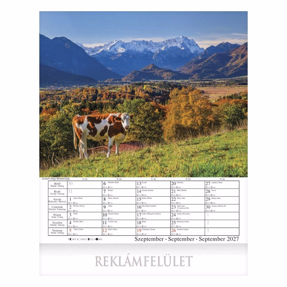 Falinaptár CSG 300x340mm álló Alpok 2027