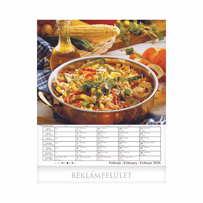 Falinaptár CSG 300x340mm álló Nemzetközi konyha 2026.