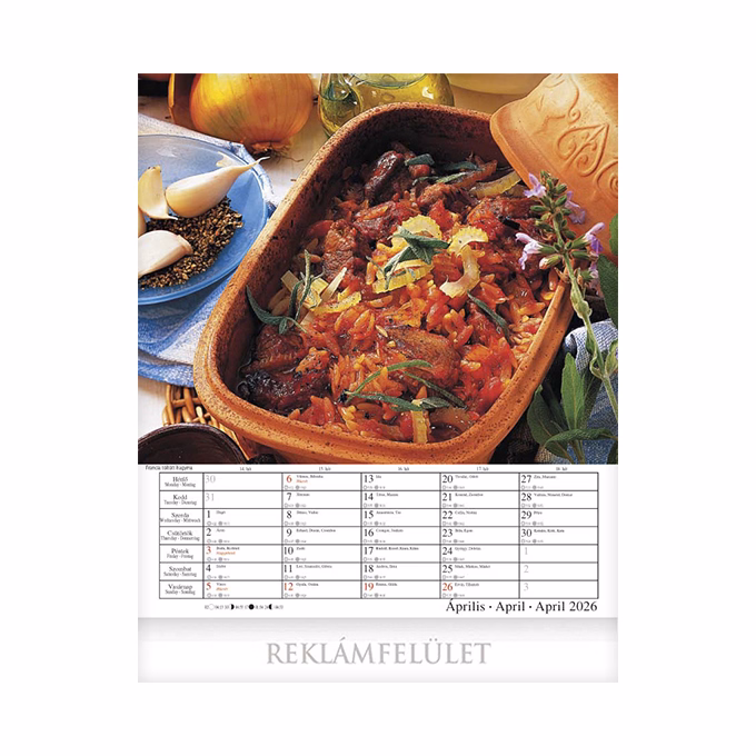 Falinaptár CSG 300x340mm álló Nemzetközi konyha 2026.