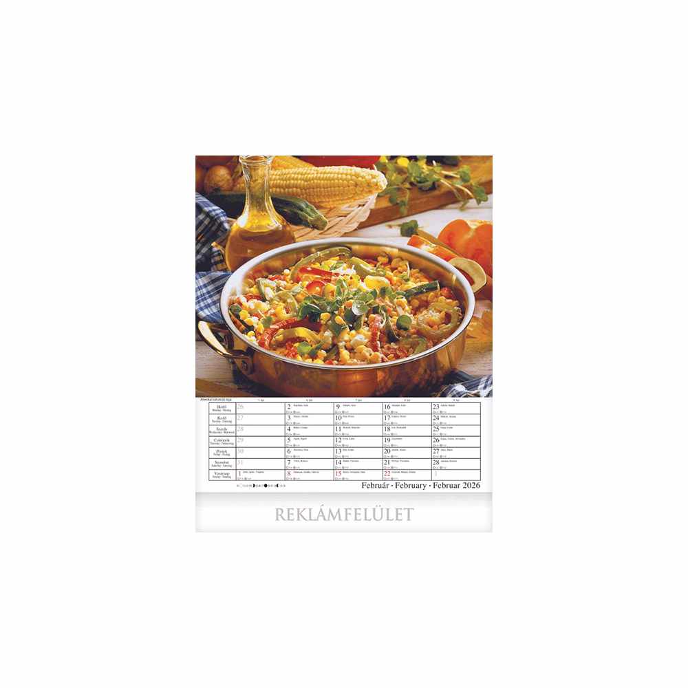 Falinaptár CSG 300x340mm álló Nemzetközi konyha 2026.