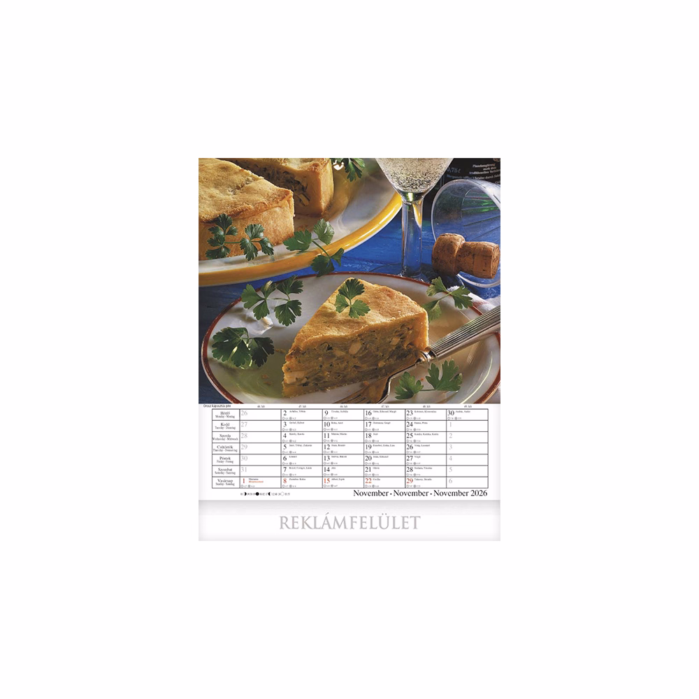 Falinaptár CSG 300x340mm álló Nemzetközi konyha 2026.