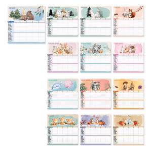Falinaptár LIZZYCALENDAR 220x220mm 2 hetes mágneses Családi Tervező 2027