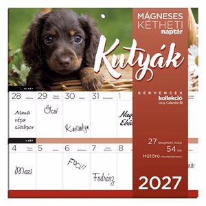 Falinaptár LIZZYCALENDAR 220x220mm 2 hetes mágneses Kutyák 2027