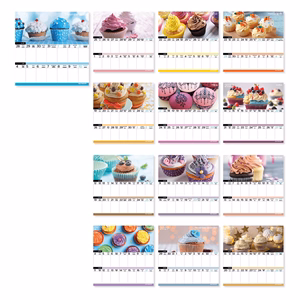 Falinaptár LIZZYCALENDAR 220x220mm 2 hetes mágneses Sütemények 2027