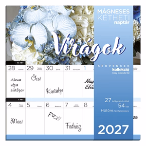 Falinaptár LIZZYCALENDAR 220x220mm 2 hetes mágneses Virágok 2027