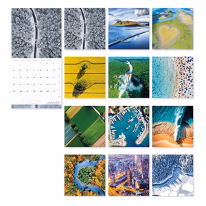 Falinaptár LIZZYCALENDAR 300x600mm álló A Föld fölött (drón felvételek) 2027