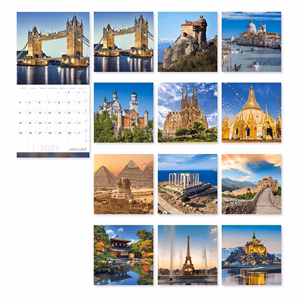 Falinaptár LIZZYCALENDAR 300x600mm álló A világ csodái 2027
