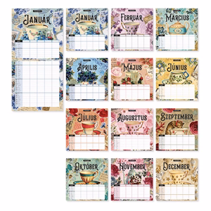 Falinaptár LIZZYCALENDAR 300x600mm álló Anyu tervezője scrapbook style 2027