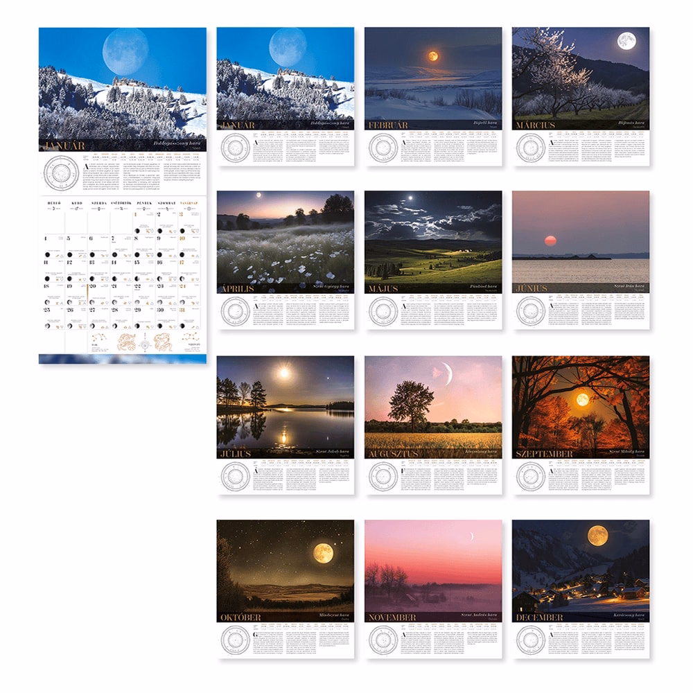 Falinaptár LIZZYCALENDAR 300x600mm álló Hold (Asztrológiai) 2027
