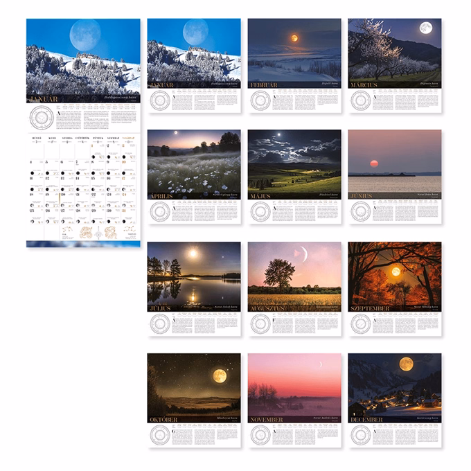 Falinaptár LIZZYCALENDAR 300x600mm álló Hold (Asztrológiai) 2027