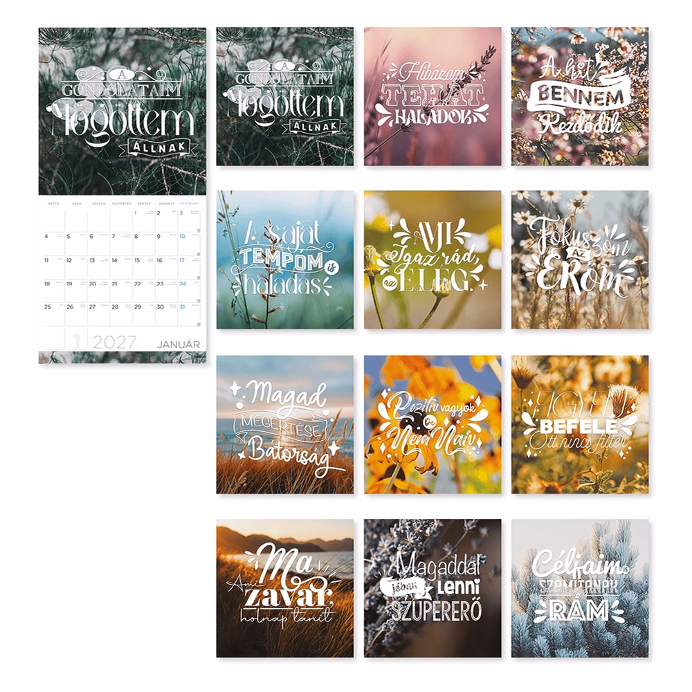 Falinaptár LIZZYCALENDAR 300x600mm álló Motiváció 2027