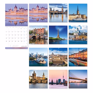 Falinaptár LIZZYCALENDAR 300x600mm álló Világvárosok 2027