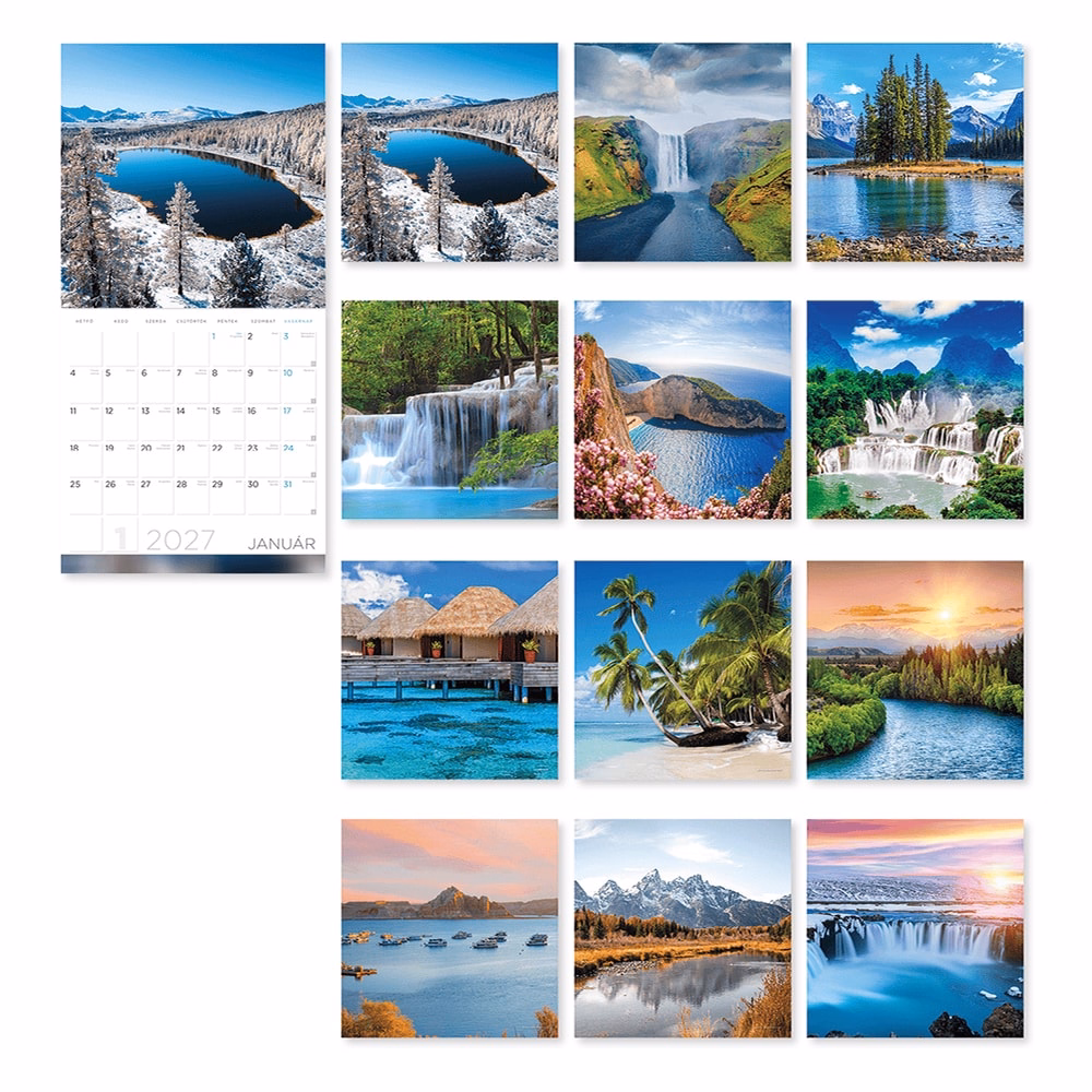 Falinaptár LIZZYCALENDAR 300x600mm álló Vizek 2027