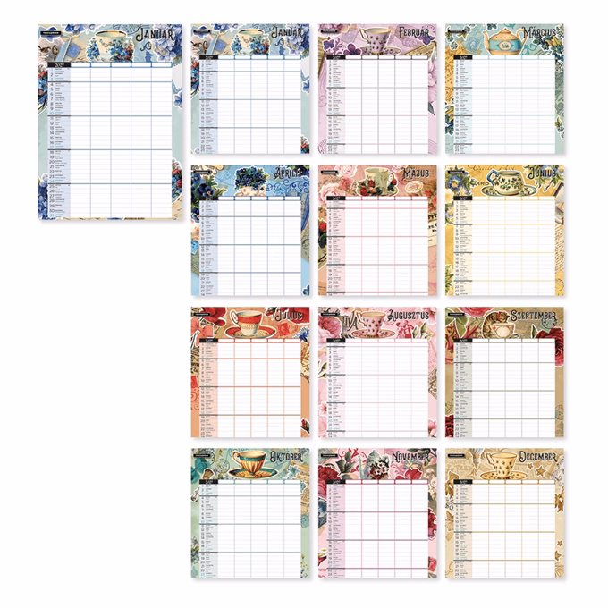 Falinaptár LIZZYCALENDAR B/4 álló spirálozott Anyu tervezője scarpbook style 2027