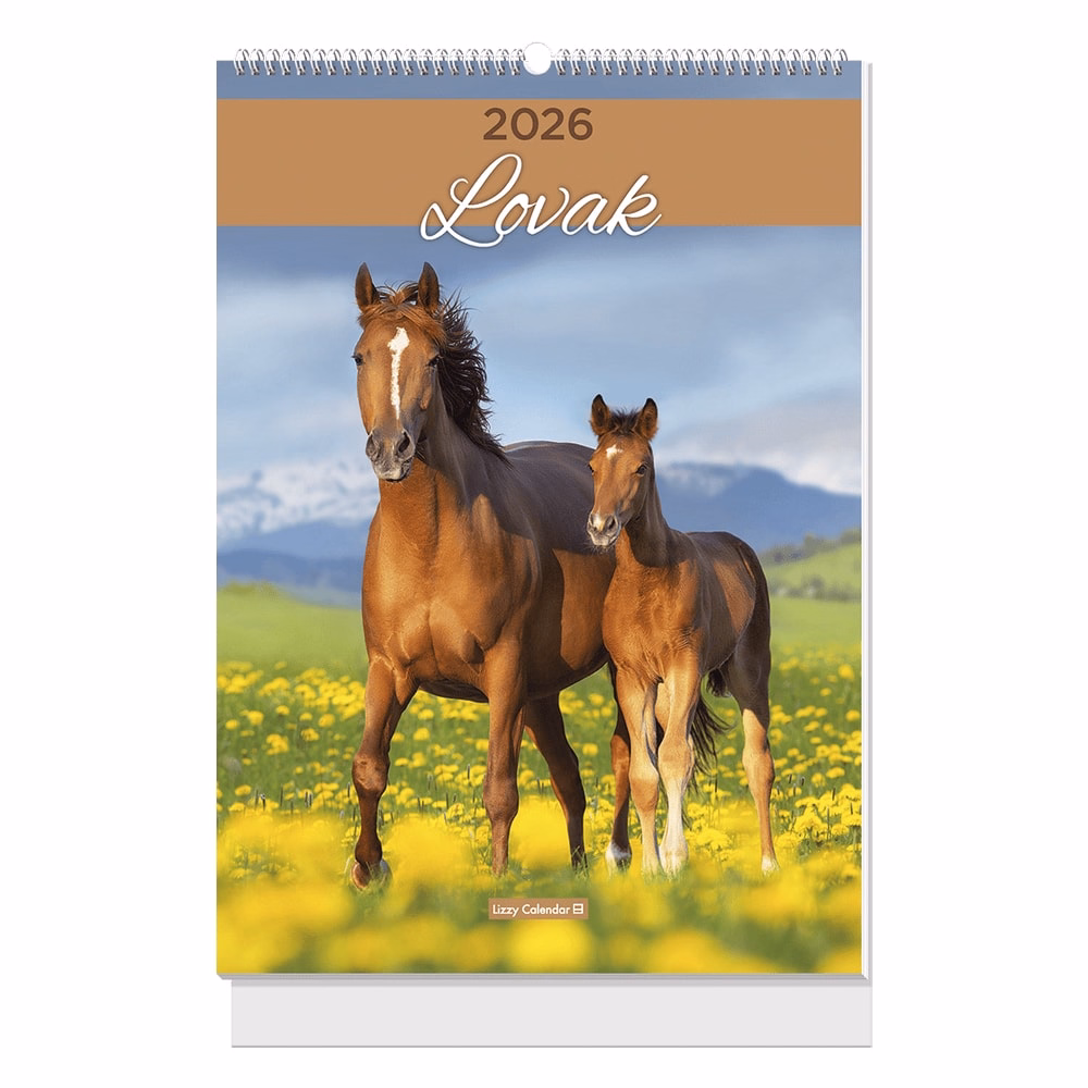 Falinaptár LIZZYCALENDAR B/4 álló spirálozott Lovak 2027