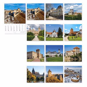 Falinaptár LIZZYCALENDAR B/4 álló spirálozott Magyar várak és kastélyok 2027