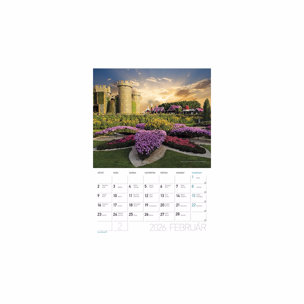 Falinaptár LIZZY CARD A/4 álló Díszkertek 2026. Falinaptár LIZZY CARD A/4 álló Díszkertek 2026.