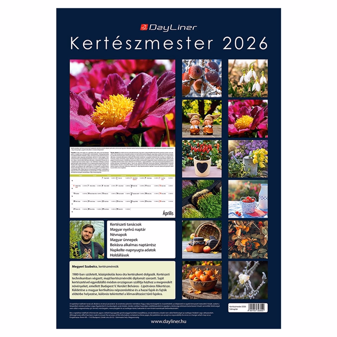 Falinaptár REALSYSTEM 340x485mm álló Kertészmester 2026.