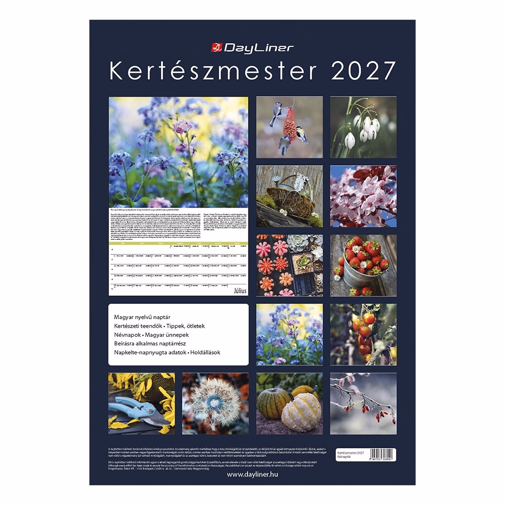 Falinaptár REALSYSTEM 340x485mm álló Kertészmester 2027