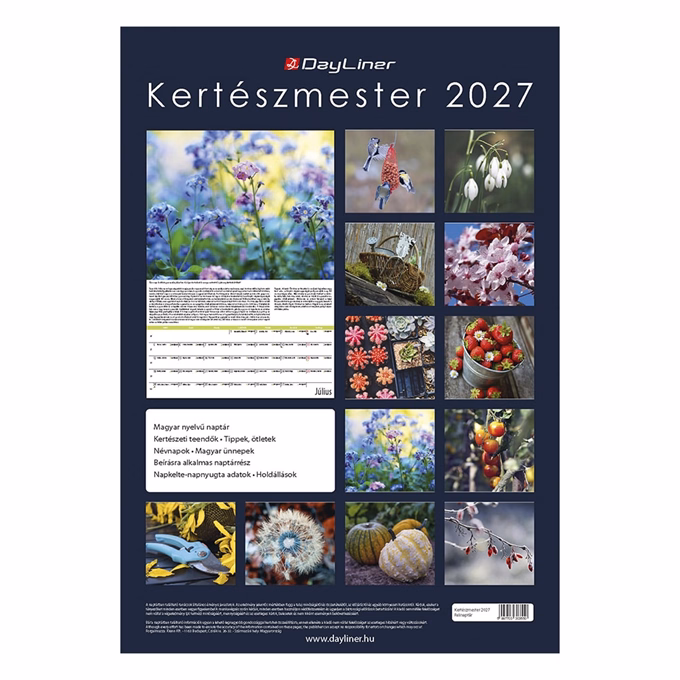 Falinaptár REALSYSTEM 340x485mm álló Kertészmester 2027
