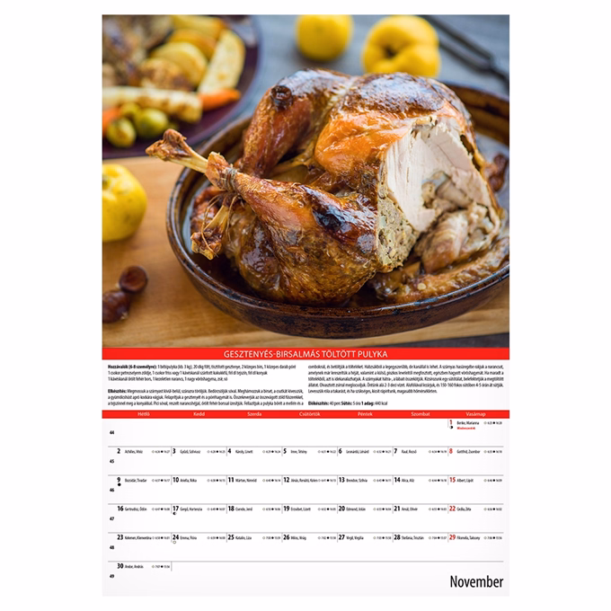 Falinaptár REALSYSTEM 340x485mm álló KonyhaShow 2026.