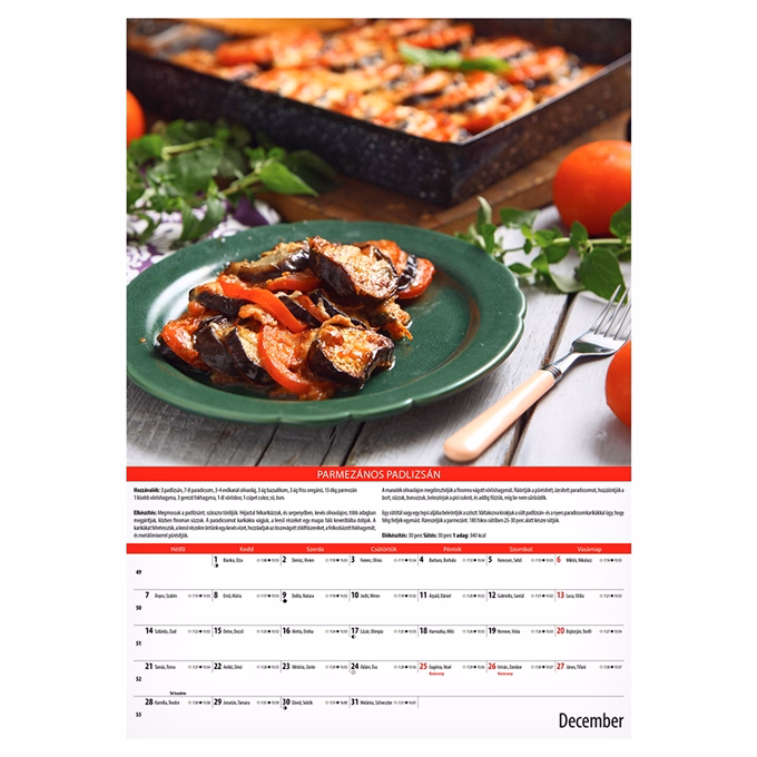 Falinaptár REALSYSTEM 340x485mm álló KonyhaShow 2026.