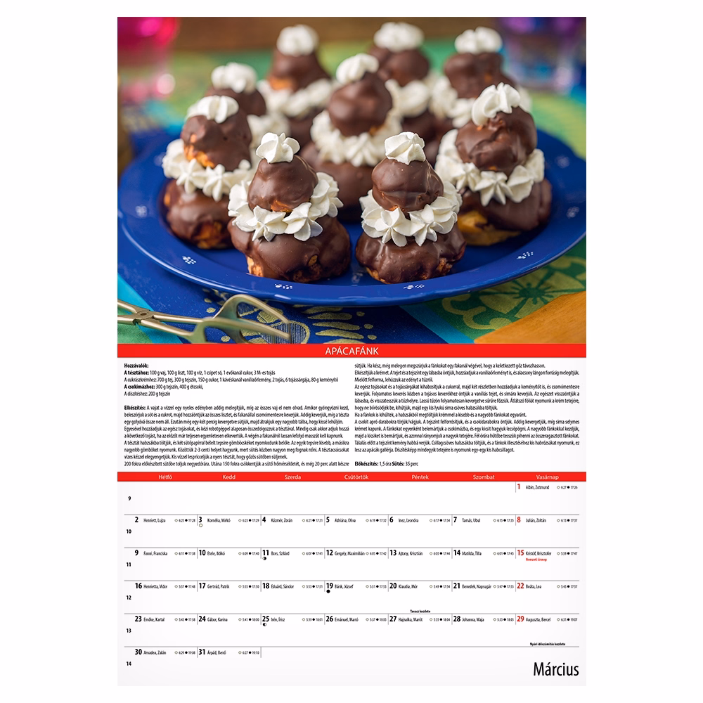 Falinaptár REALSYSTEM 340x485mm álló KonyhaShow 2026.