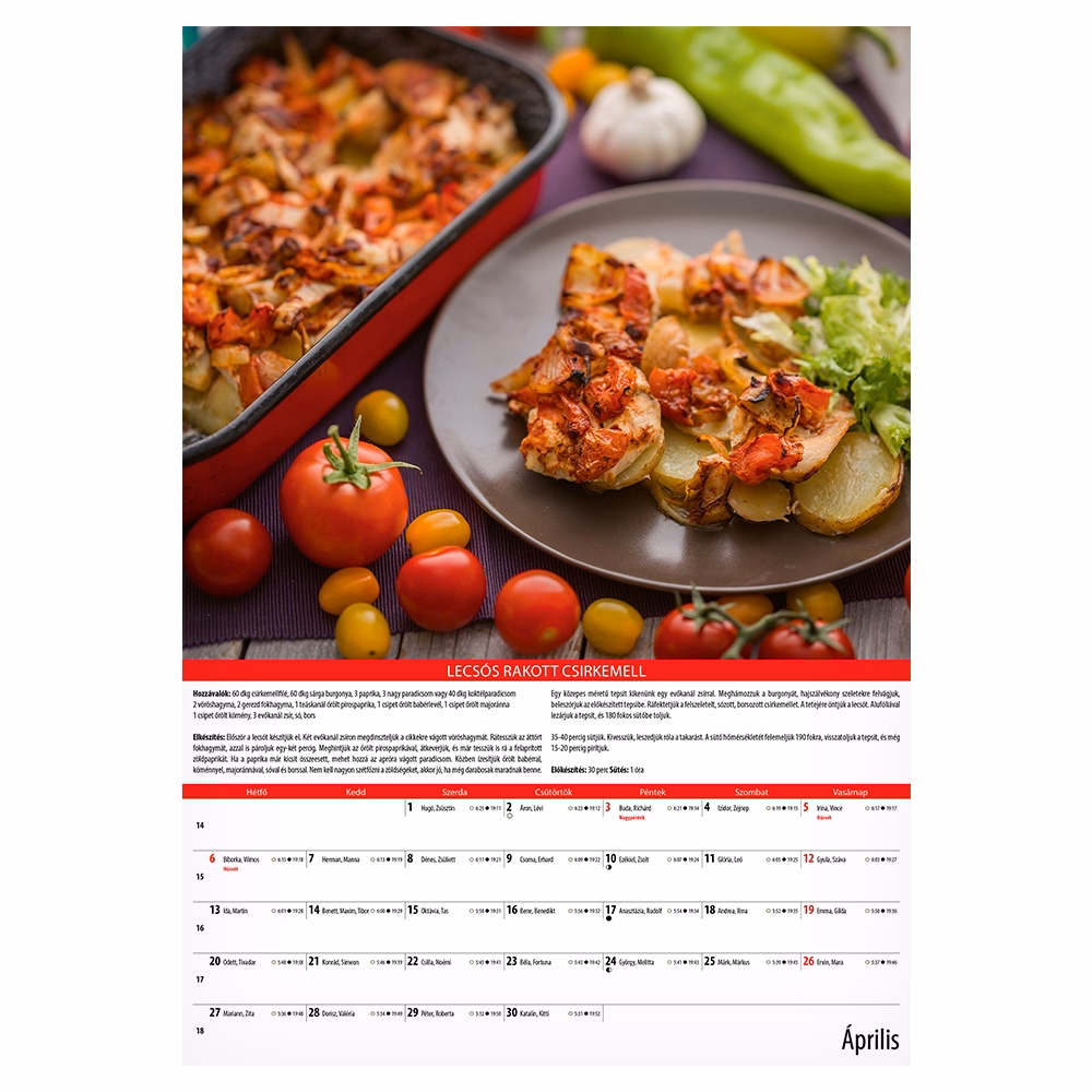 Falinaptár REALSYSTEM 340x485mm álló KonyhaShow 2026.