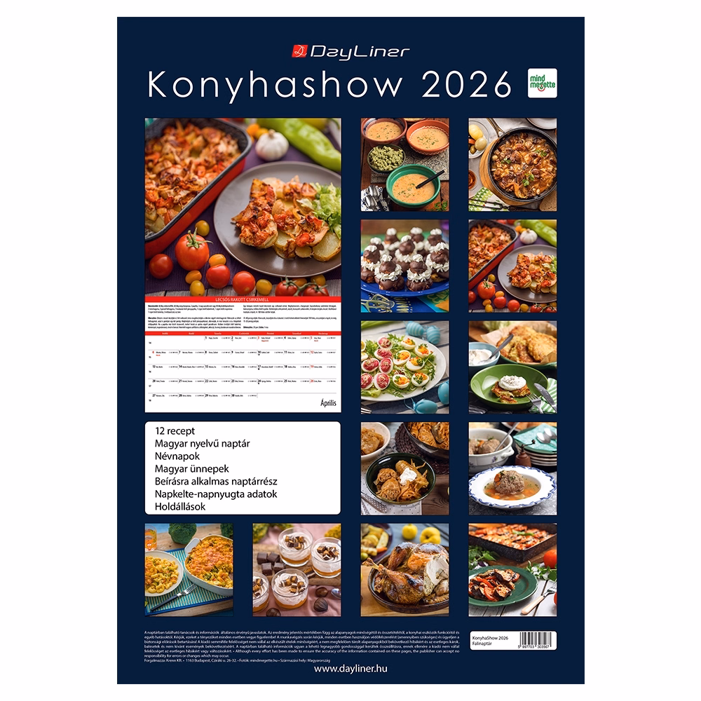 Falinaptár REALSYSTEM 340x485mm álló KonyhaShow 2026.
