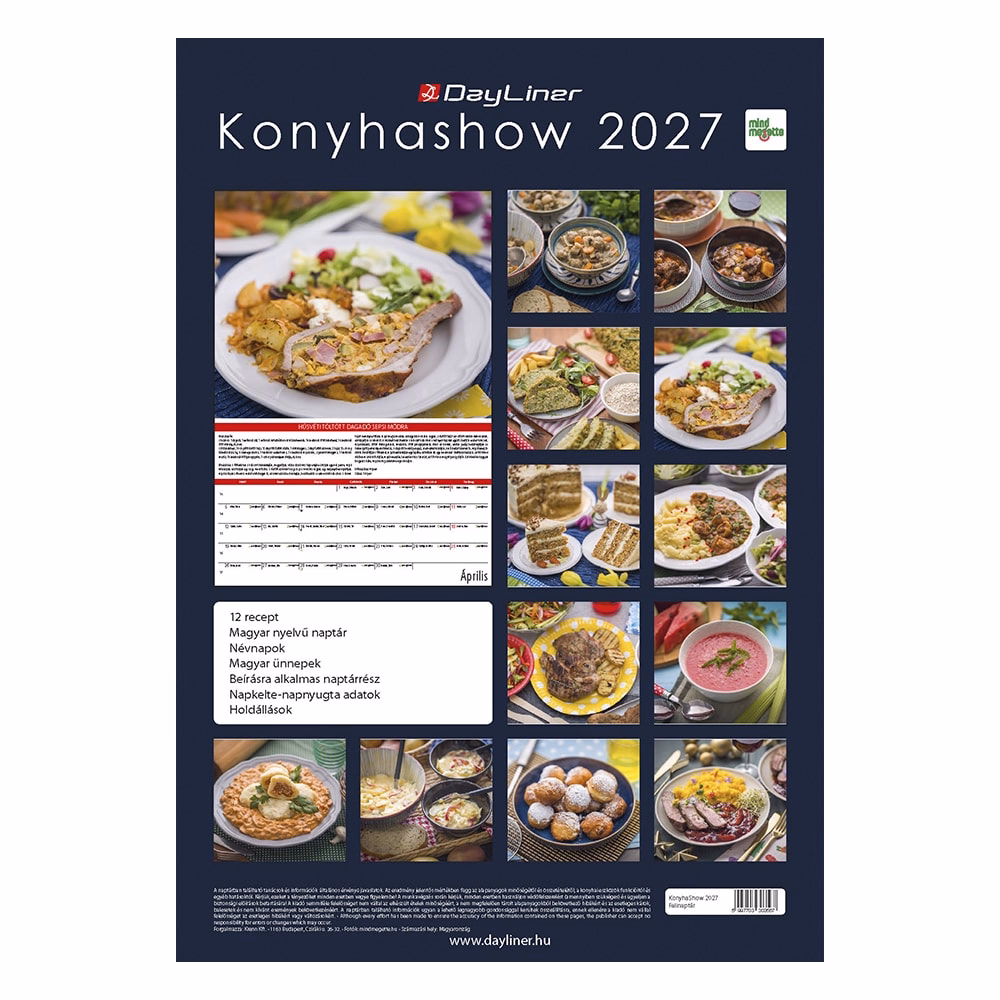 Falinaptár REALSYSTEM 340x485mm álló KonyhaShow 2027