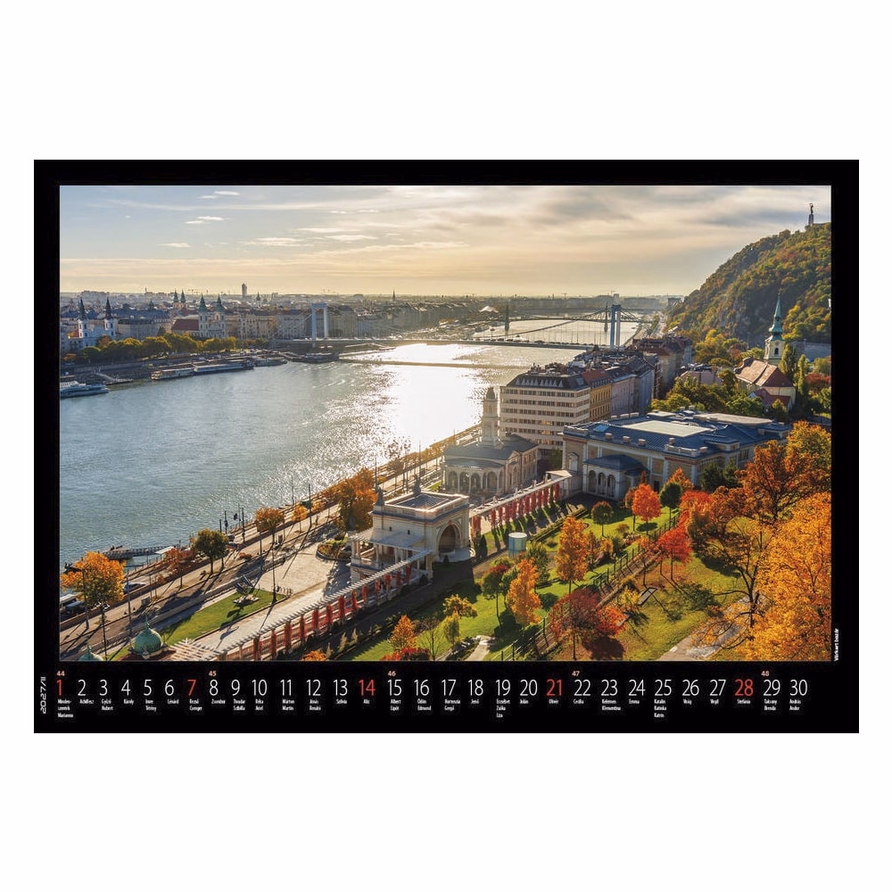 Falinaptár REALSYSTEM 460x320mm fekvő Budapest 2027