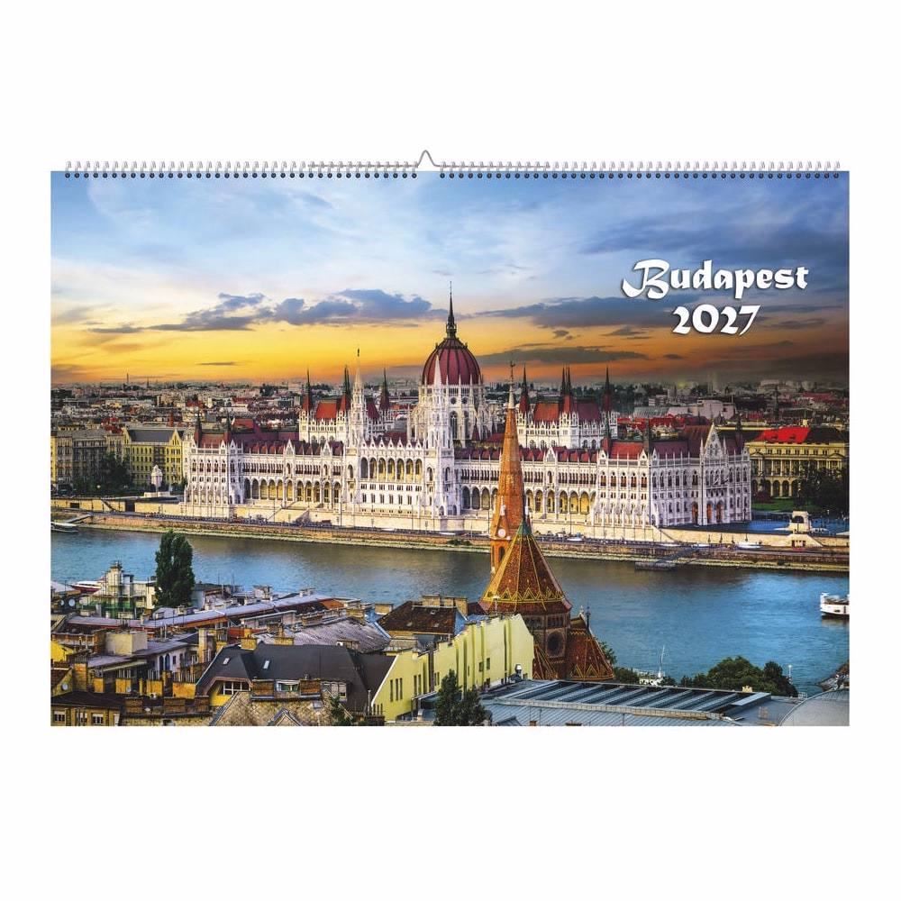 Falinaptár REALSYSTEM 460x320mm fekvő Budapest 2027