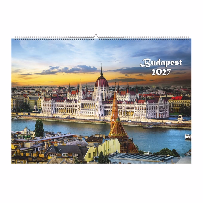Falinaptár REALSYSTEM 460x320mm fekvő Budapest 2027